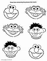 Sesame Street Coloring Pages Printable Bert Ernie Characters Face Cartoon Printables Birthday Colouring Elmo Print Clipart Sheet Sheets Cookie Monster sketch template