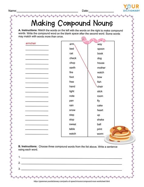 compound words  sentences  learning compound nouns worksheets