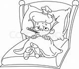 Sick Clip Clipart Bed Vector Kid Child Outlined Lying Cartoon Coloring Drawing Children Person Illustration Stock Shutterstock Search Illustrations Sketch sketch template