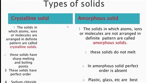 class  chemistry types  solids youtube