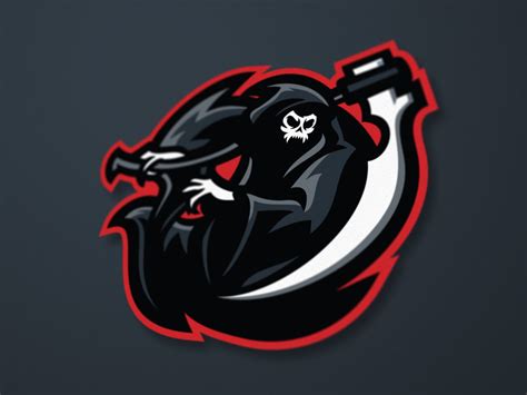 grim reaper  sport mascot logo grim reaper photo logo design game logo