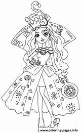 Ever After High Coloring Wonderland Hearts Way Too Lizzie Pages Printable Print Color sketch template