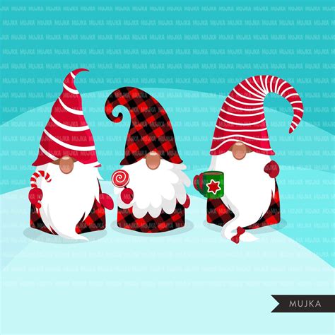 christmas gnomes png clipart black gnomes  plaid gnome graphics