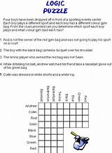 Logic Puzzle Math sketch template