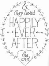 Ever Happily After Coloring They Lived Choose Board Pages Typography sketch template