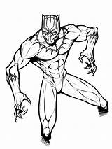 Panther Coloring Pages Avengers Superhero sketch template