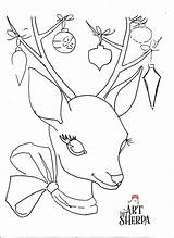 Painting Sherpa Acrylic Beginners Christmas Paintings Reindeer Tracing sketch template