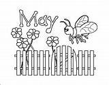 Coloring May Pages Month Printable Sheets Clip Flowers Sheet Year Calendar Months Books Garden Fence Color Parenting Poster Leehansen Kids sketch template