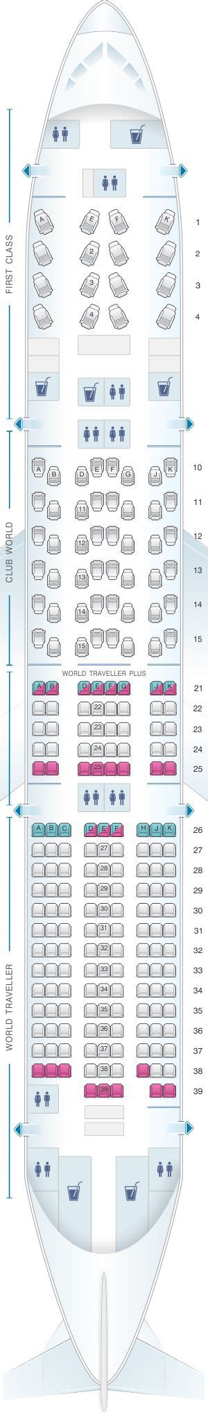 Seat Map British Airways Boeing B777 200 Four Class British Airways