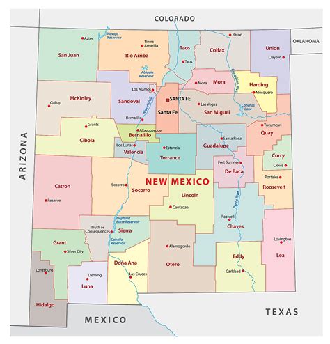 nm state map  cities high castle map