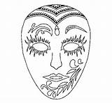 Mask Coloring Pages Coloringcrew sketch template