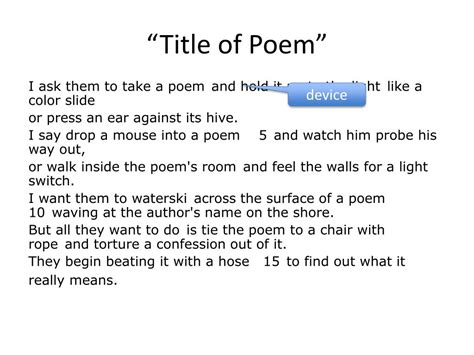 poem title poets  powerpoint