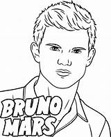 Coloring Bruno Mars Sheet Singers Print sketch template
