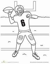 Coloring Pages Football Player Sports Sheets Players Kids Color Cheerleading Worksheets Printable School Theme Fall Worksheet Education Crayola Choose Board sketch template
