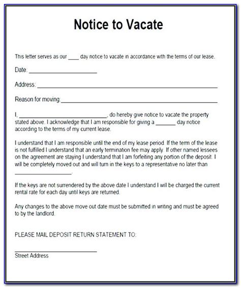 day notice  vacate template