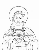Sacred Coloring Immaculate Catholic sketch template