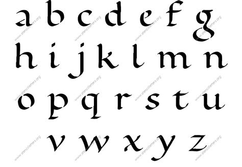 Vintage Calligraphy A To Z Lowercase Letter Stencils
