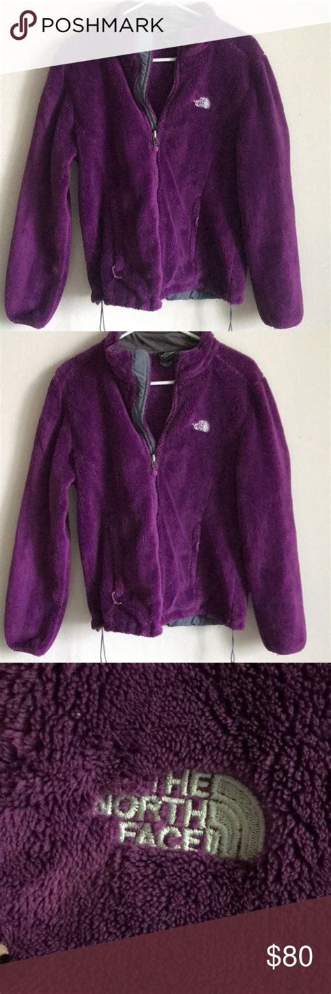 the north face fuzzy fleece jacket worn once purple fuzzy fleece so