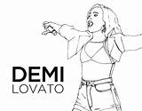 Demi Lovato Coloring Coloringcrew Concert Book Pages sketch template