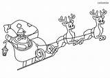 Reindeer Sleigh Claus Kerstmis Renos Papa Pintar Fun Reindeers Sheets Malvorlage sketch template