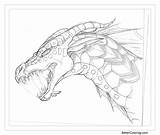 Wings Fire Coloring Pages Seawing Sketch Dragons Printable Template Adults Kids Color sketch template