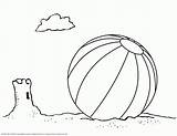 Coloring Beach Ball Sand Pages Castle Summer Cartoon Clipart Cliparts Kids Sandcastle Clip Gif Print Library Colouring Drawing Color Outlined sketch template