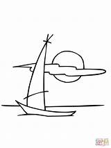 Sailboat Sailing Dinghy sketch template