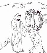 Jesus Lepers Heals Leper Leprosy Miracles Colouring Netart sketch template