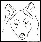 Wolf Face Pages Printable Coloring Animals Color sketch template