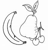Coloring Pages Bananas Cherries Apples Guavas Fruits sketch template
