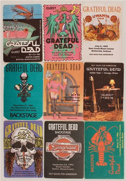 Lot Detail Grateful Dead Original Unused Backstage Passes
