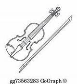 Fiddle Clip Violin Outline Vector Contour Dark Bow Illustration Instrument Clipground sketch template
