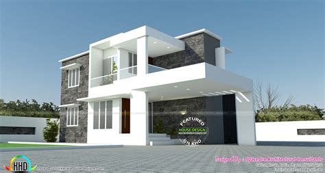 simple  stylish contemporary house  sq ft kerala home design  floor plans