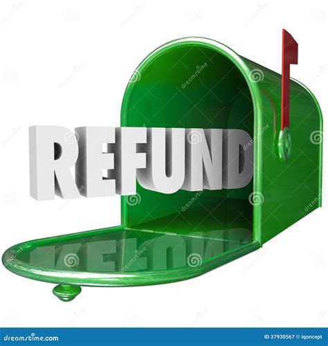 refund word receive money  mailbox delivery tax stock illustration illustration  color
