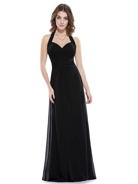 ever pretty backless long evening gown halter v neck bridesmaid dresses