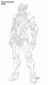 Lineart Armor Fantasy Heavy Deviantart sketch template