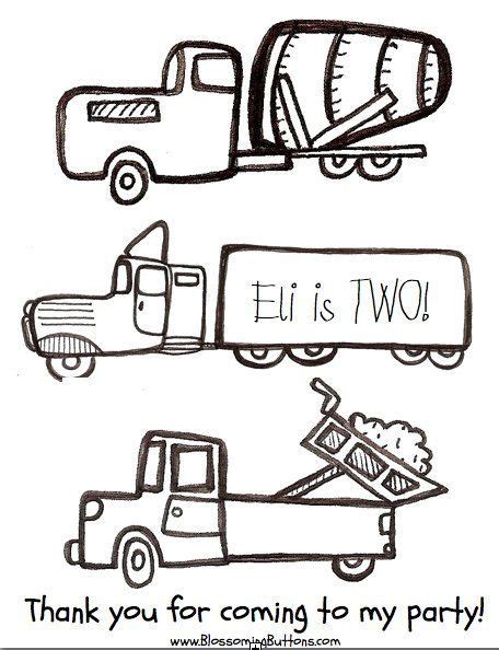 instant  truck coloring sheet great idea   party crafting