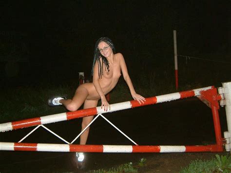 brunette russian teen with dreadlocks shows her goods at night road russian sexy girls