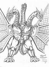 Ghidorah Godzilla Mecha Adora Drawings Almightyrayzilla Mechagodzilla Monsters Sketchite Prime Kaiju sketch template