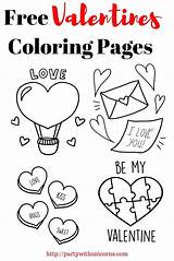 Coloring Valentines Pages Kids Valentine Partywithunicorns Craft Printable Crafts Printables sketch template