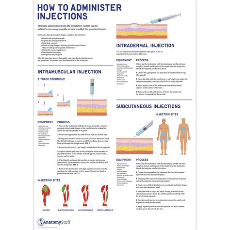 administer injections poster injection clinical skills chart