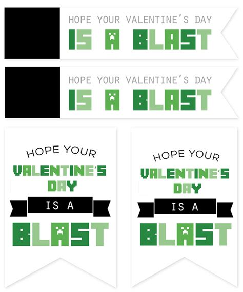 printable minecraft valentines  creeper gum wrappers