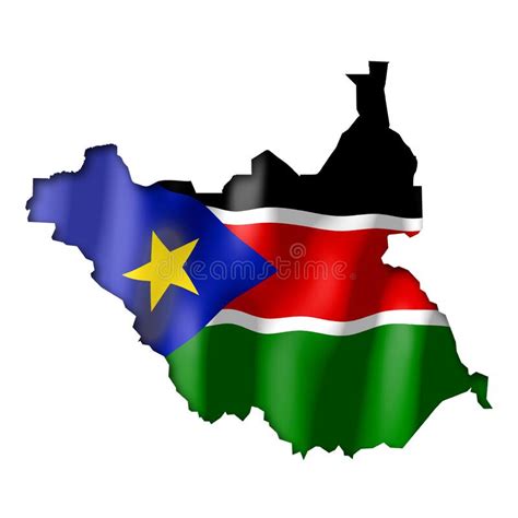 bandera del país sudán y forma de borde stock de ilustración