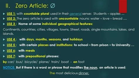 definite article examples