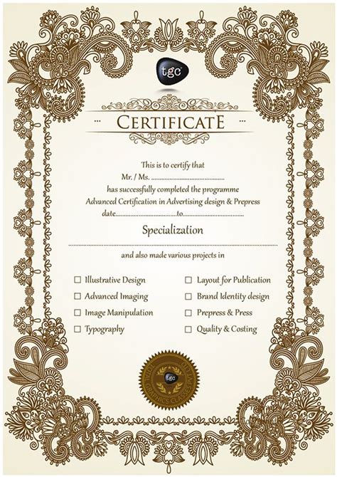 certificate design  sachin negi  behance certificate design