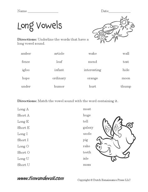christmas short  long vowel sounds worksheet long vowel sounds