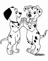 Coloring Pages Puppies 101 Dalmatians Jewel Printable Wizzer Disneyclips Touching Sibling Paws Funstuff sketch template