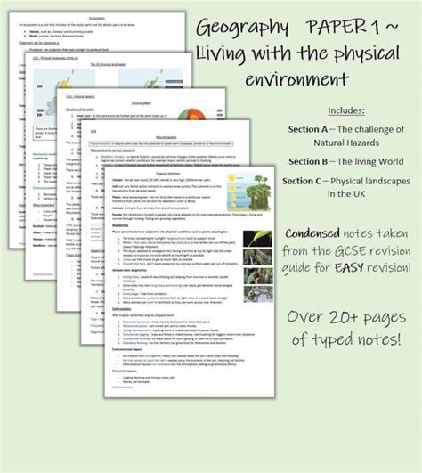 aqa geography gcse paper  revision work booklets teaching resources