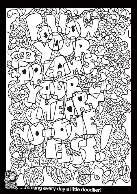 follow  dreams colouring page  doodle monkey
