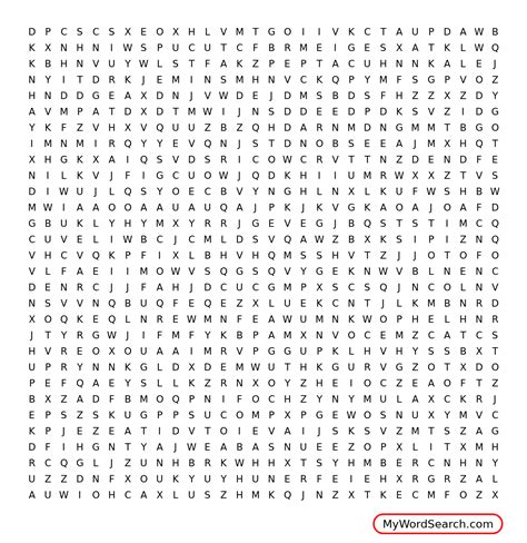 Sex Education Word Search